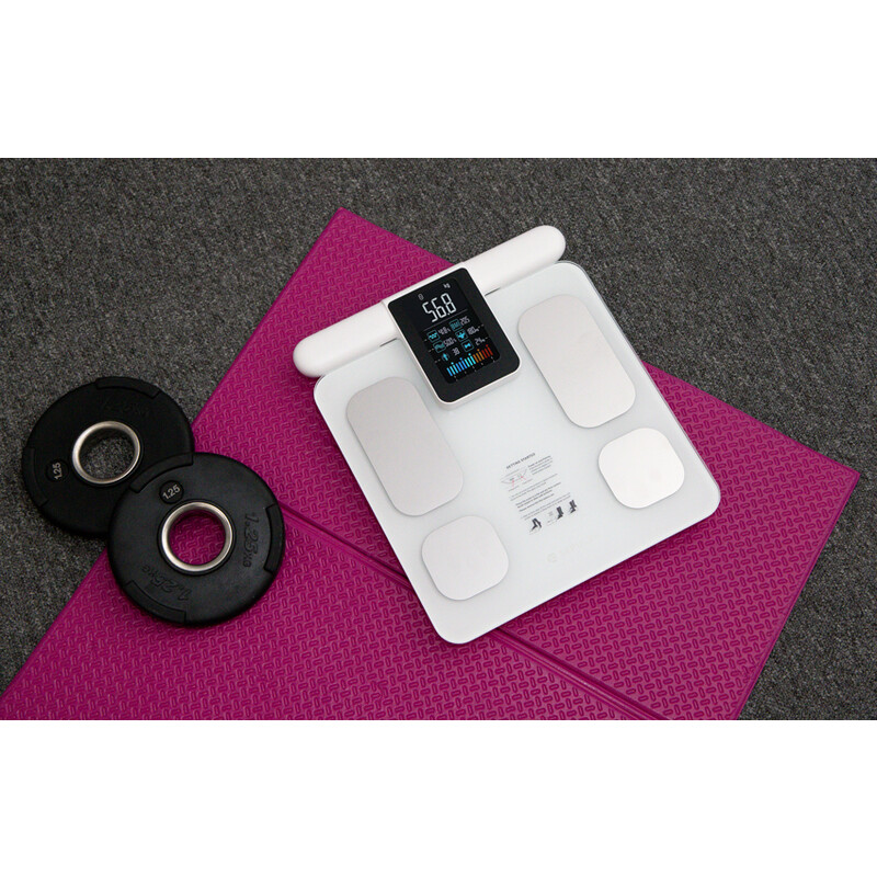 Profesionálna SMART váha s funkciou analýzy tela a LED displejom na rukoväti + mobilná aplikácia a Bluetooth (Používaný kus)