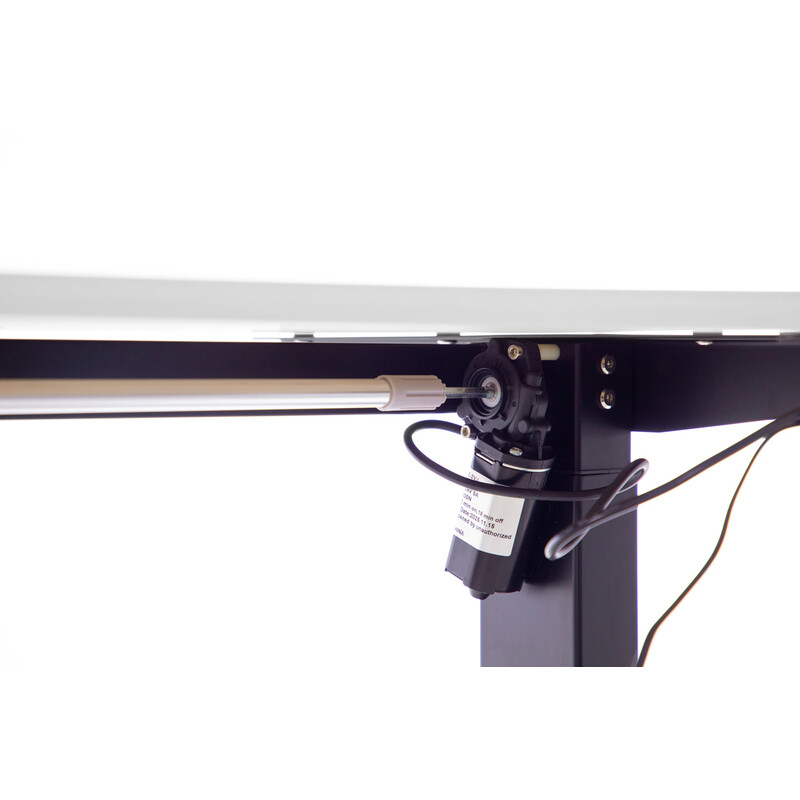 Výškovo nastaviteľný stôl UNIZDRAV 160x110 cm, biely – ľavý roh