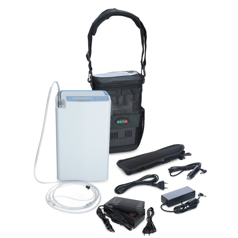 Prenosný kyslíkový koncentrátor Venus 6 s externou batériou a nosovou kanylou (Používaný kus)