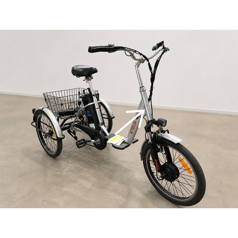 Trojkolesový elektrický bicykel Tornádo ZTECH, strieborný (Používaný kus)