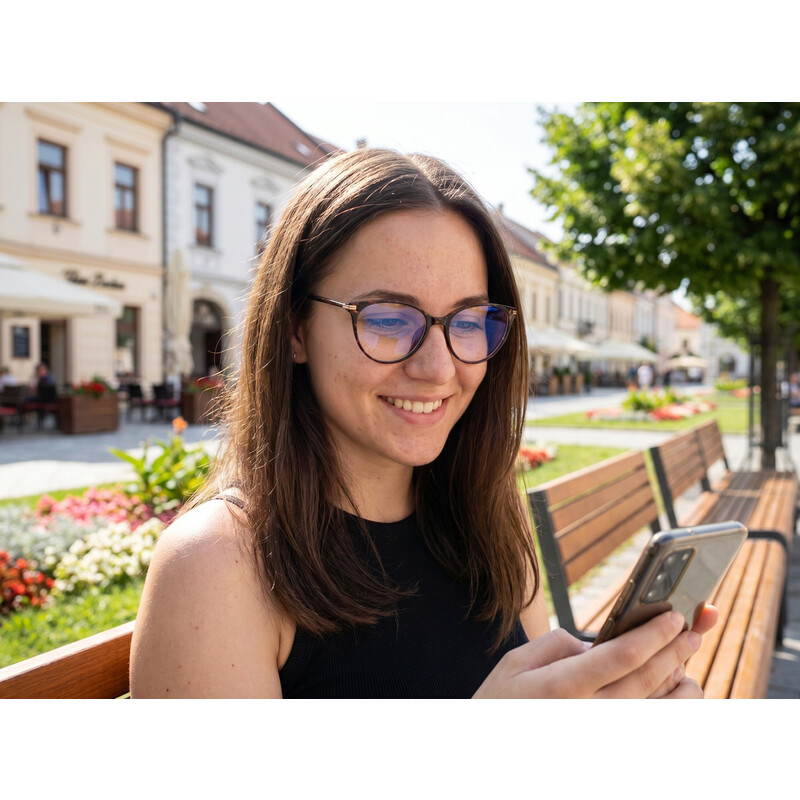 Okuliare proti modrému svetlu UNIZDRAV Urban Style + puzdro, vrecúško a testovacia sada