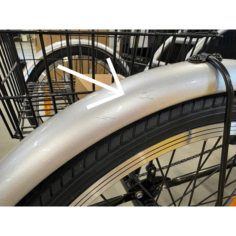 Trojkolesový elektrický bicykel Tornádo ZTECH, strieborný (Rozbalený kus)