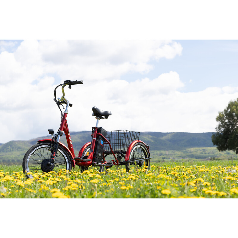 Trojkolesový elektrický bicykel Tornádo ZTECH, červený (Používaný kus)