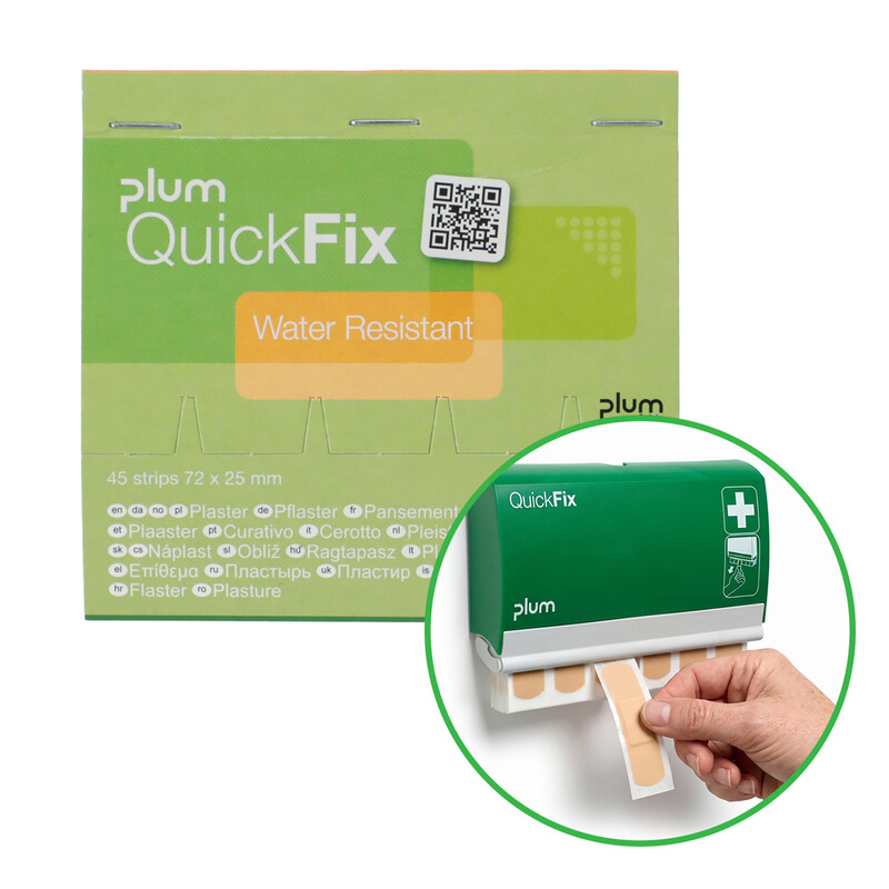 Plum QuickFix Vodoodolné náplasti, náhradná náplň do dávkovača, 45 ks