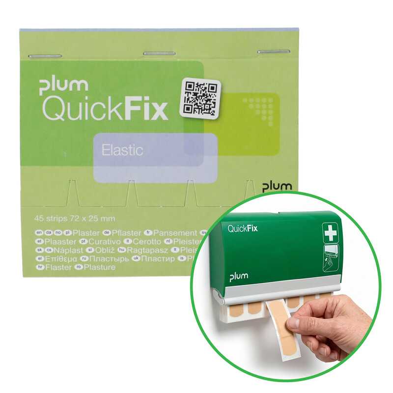 Plum QuickFix Elastické náplasti, náhradná náplň do dávkovača, 45 ks